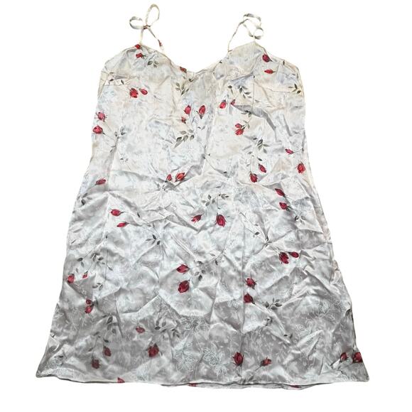 August Silk Other - Vintage August Silk Women Medium Valentines Silk Slip Dress Ivory Rose Coquette